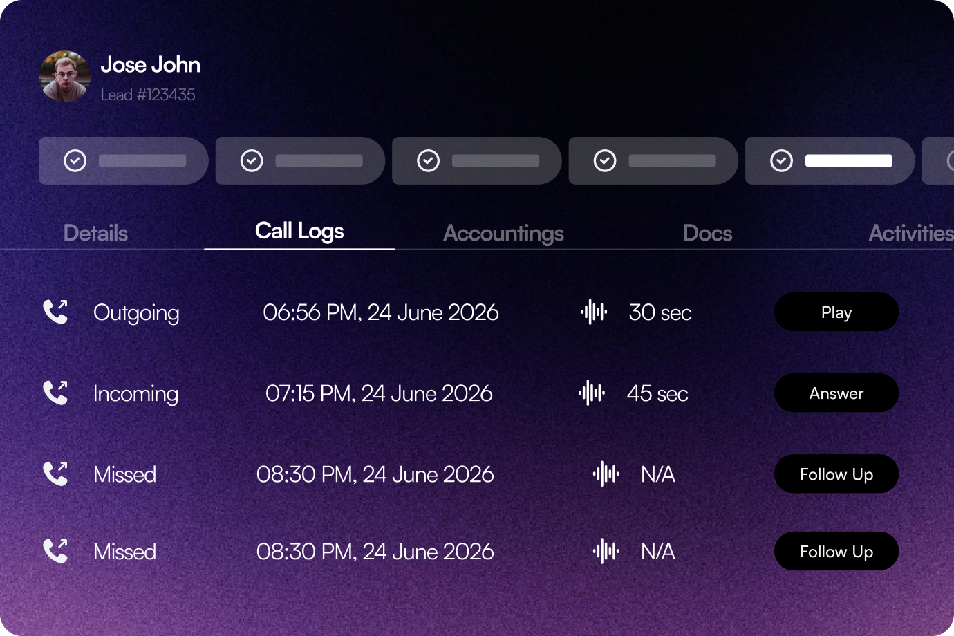Image showing Auto Call Logging