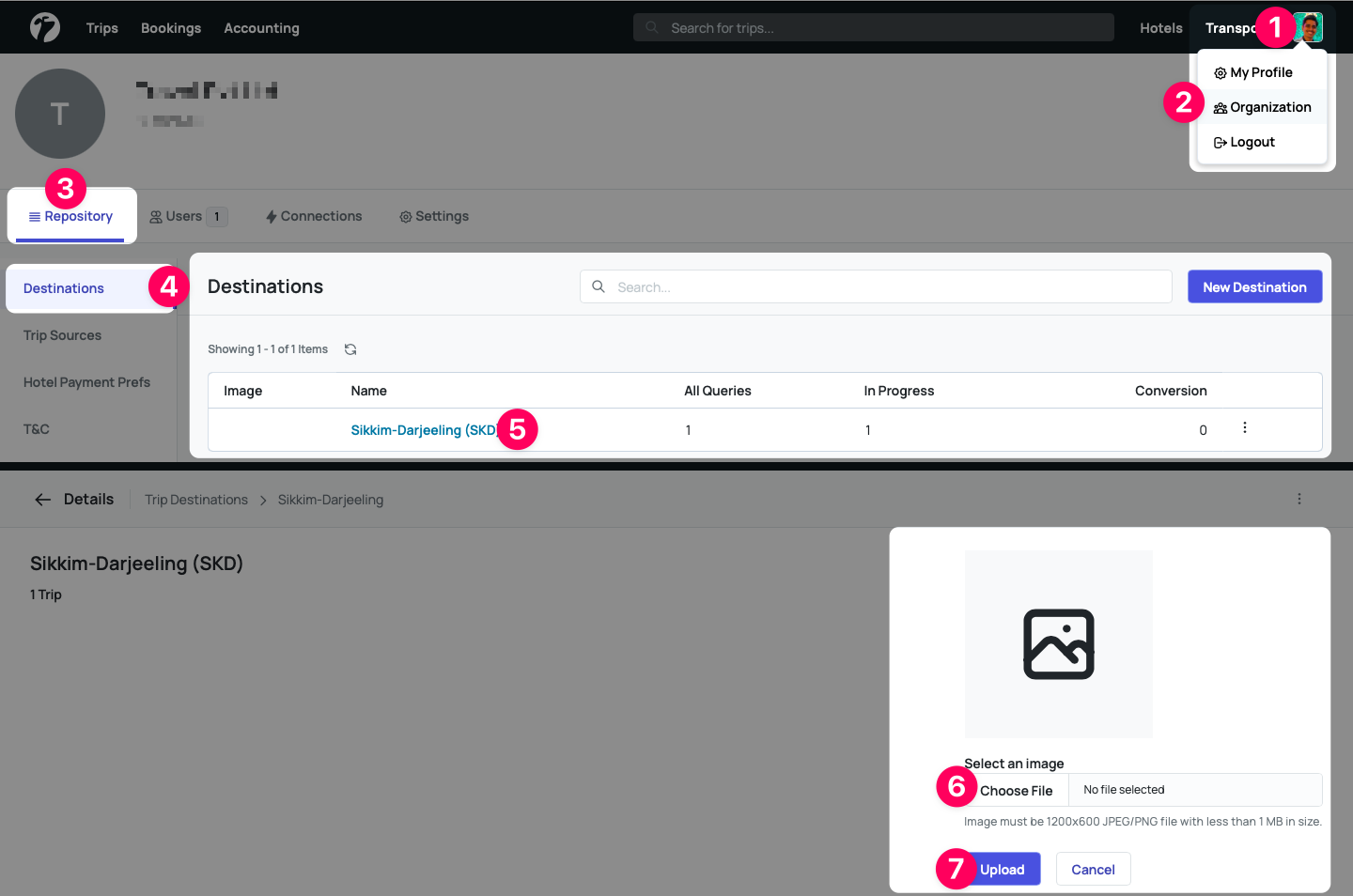 Add Images to Trip Destinations