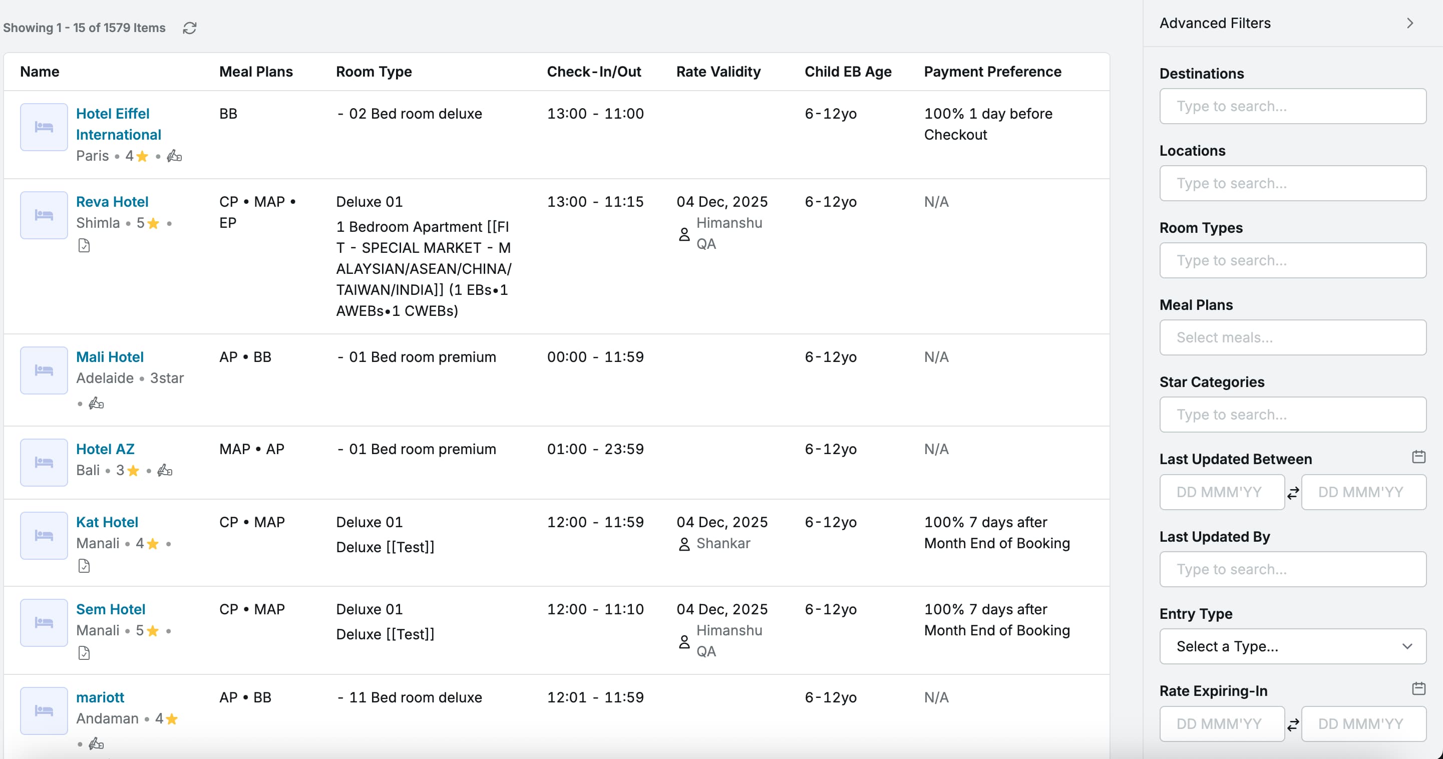 Image showing hotel details filter page