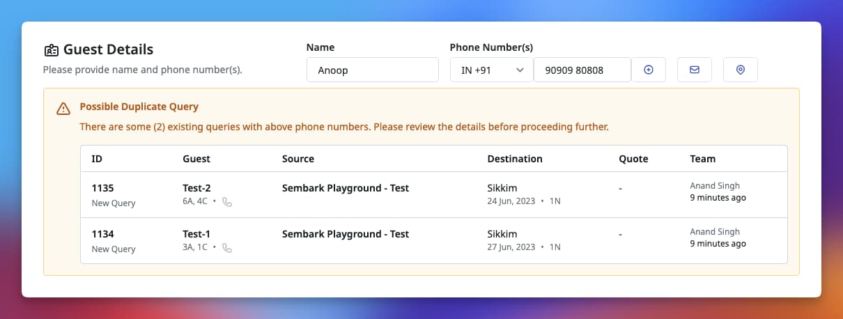 Image showing duplicate query warning