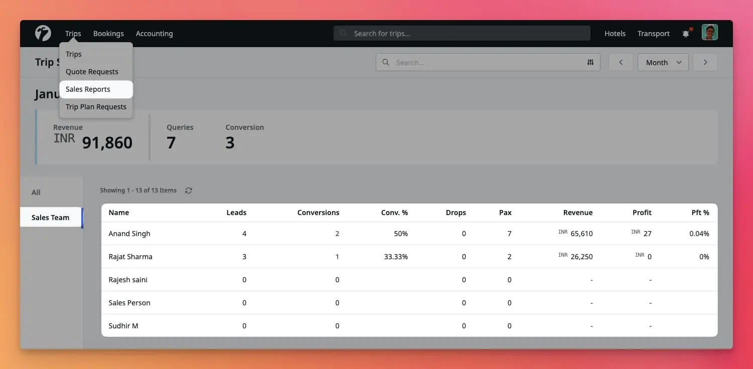 Image showing salesperson reports