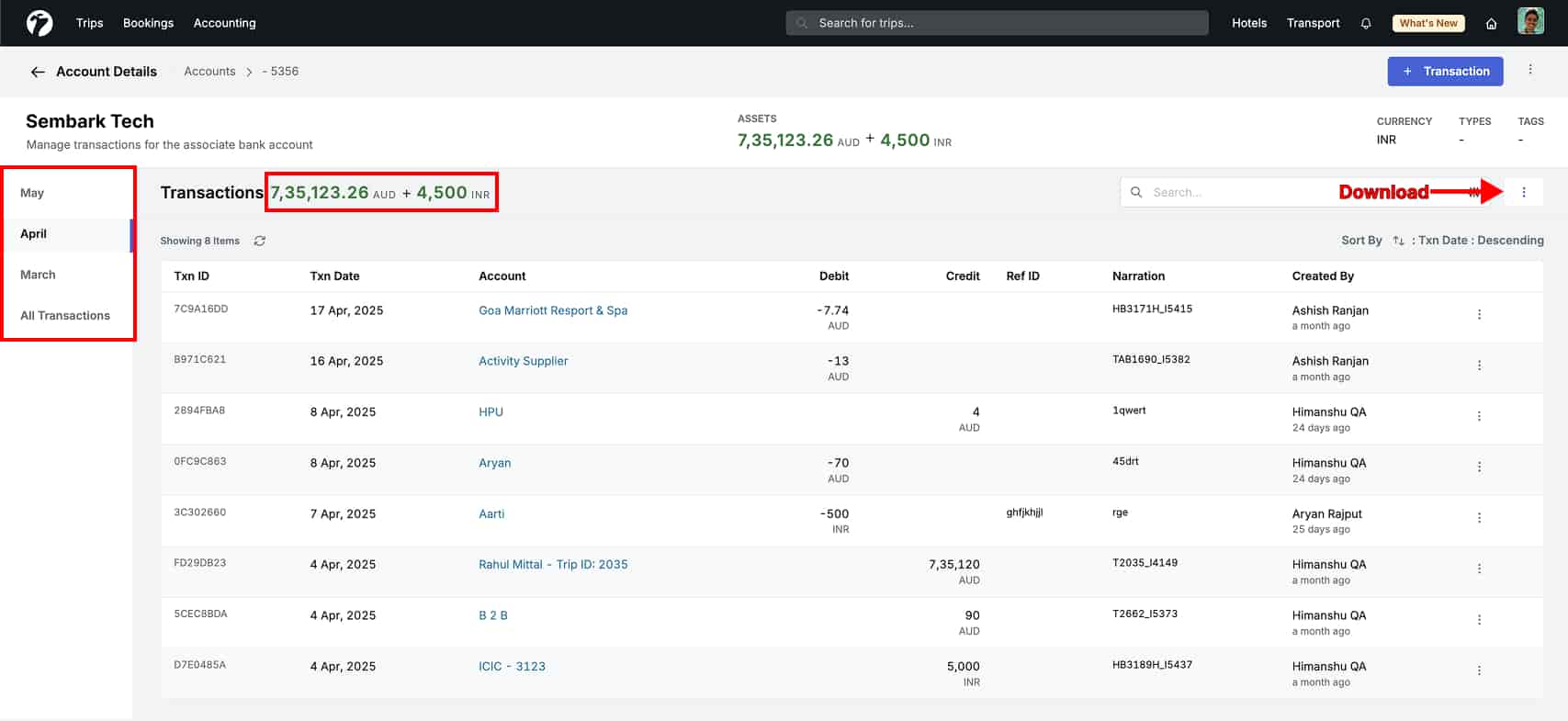 Image showing monthly ledger of an Accounting Account