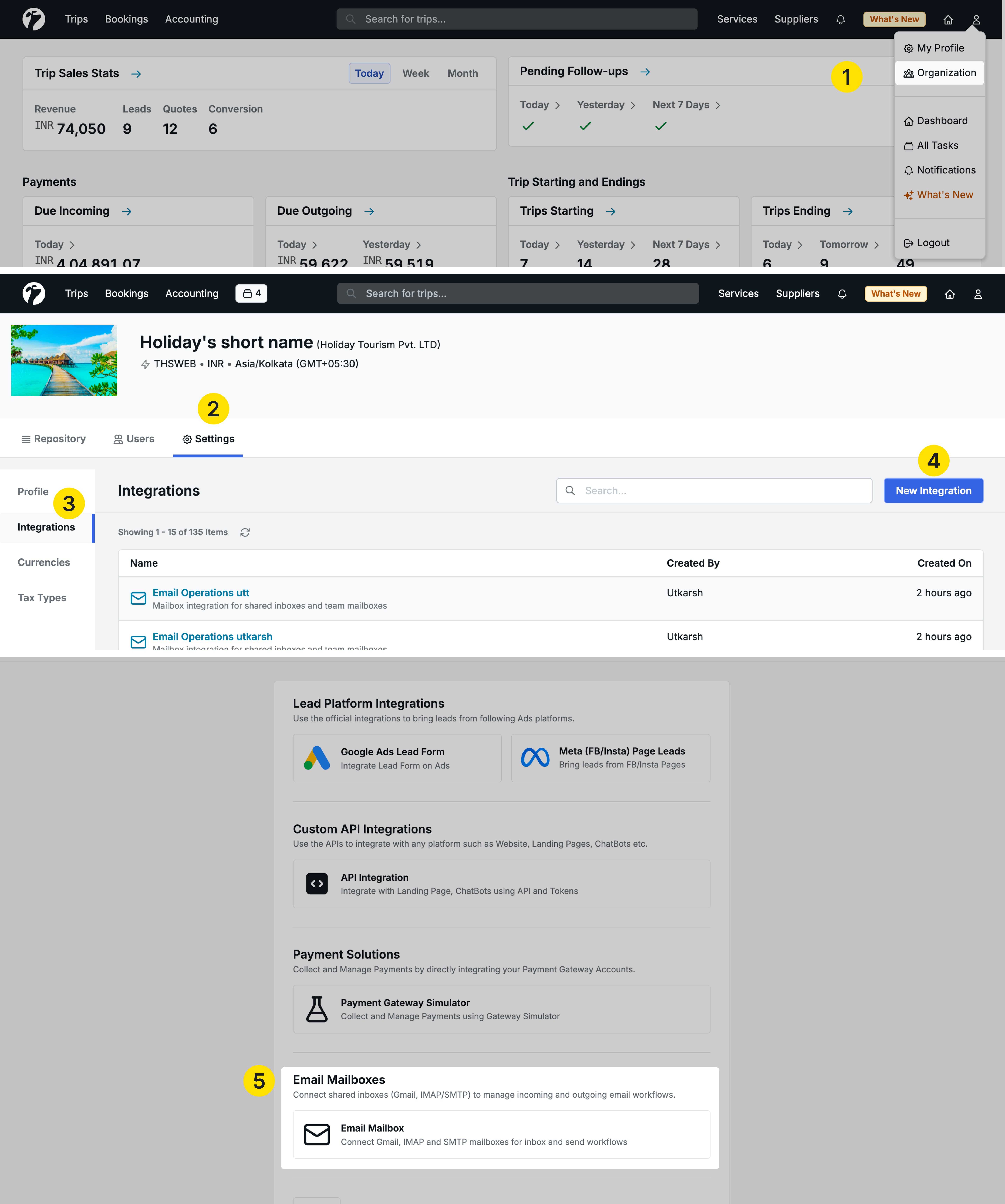 Image showing the Email Mailbox option on the New Integration screen